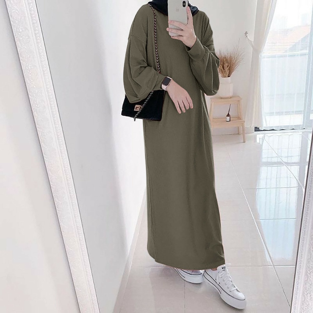 (COD) Gladys Dress Varian Warna / Pakaian Wanita / Fashion Muslim / Dress Muslim-Army