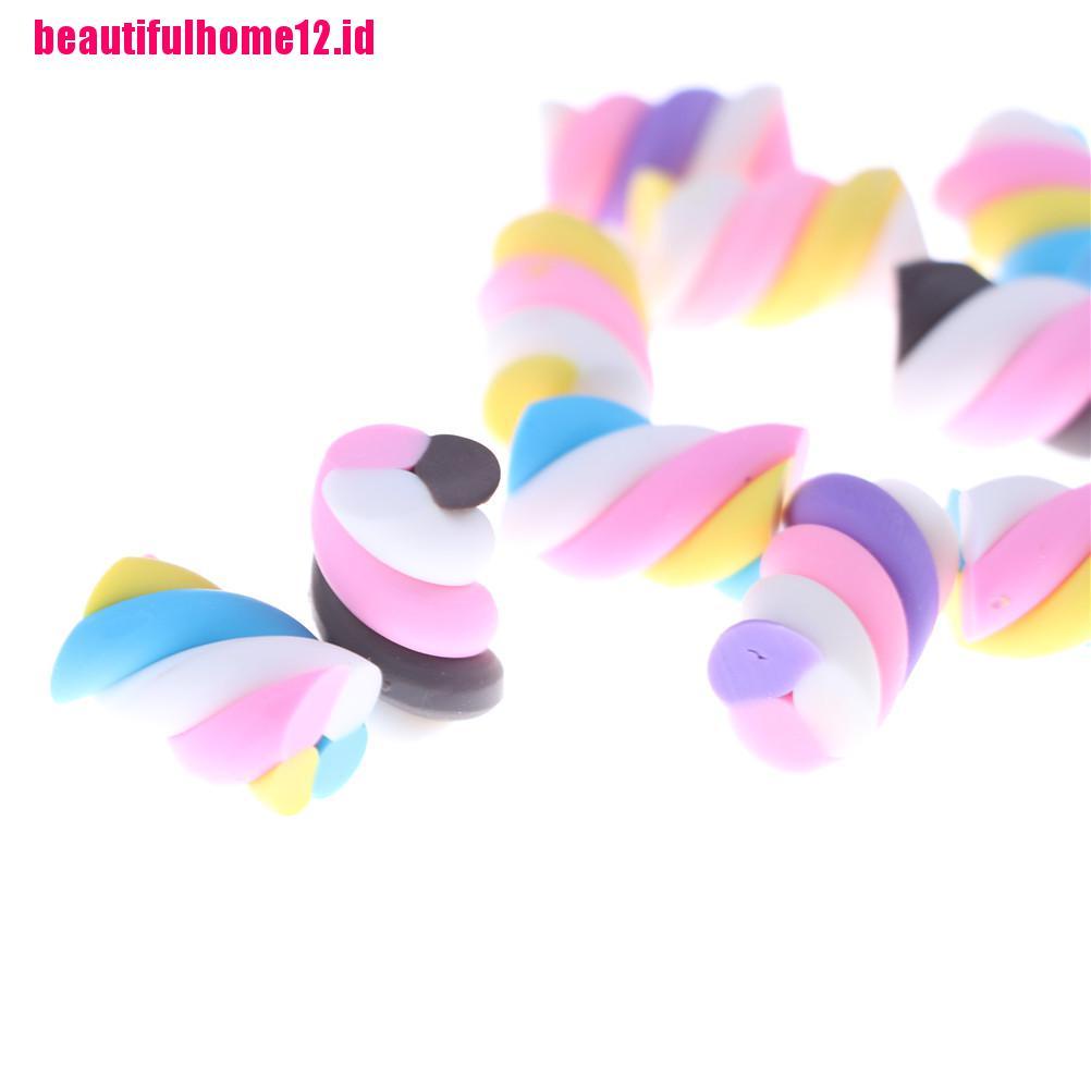 【beautifulhome12.id】10pcs/lot Resin Kawaii Resin Cake Resin Marshmallow DIY Resin Craft Decoration