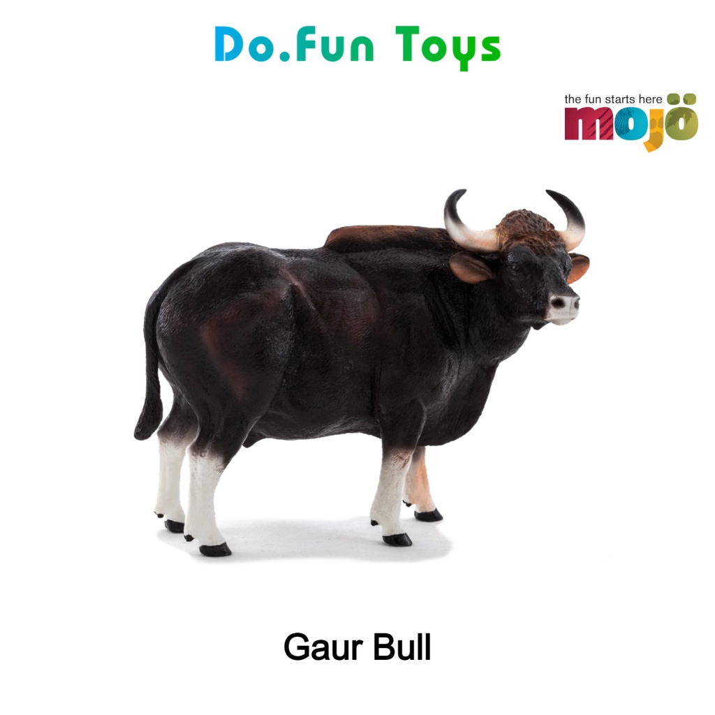 MOJO Animal Figurine | GAUR BULL / Mainan Miniatur Binatang Seladang / Bison India