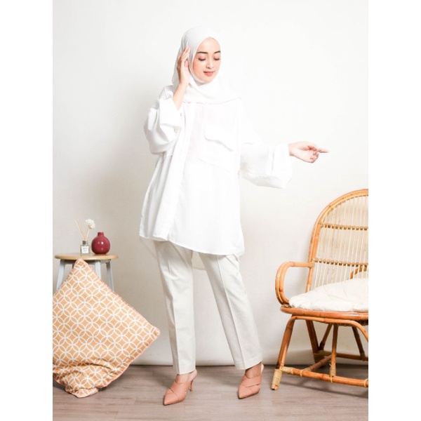 KEMEJA WANITA OVERSIZE POLOS K-2-6
