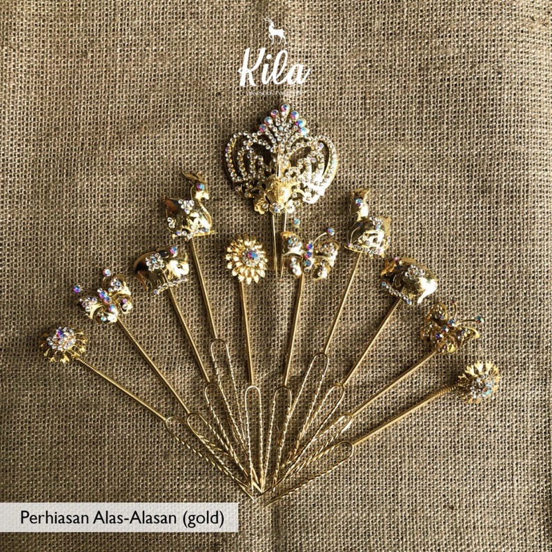 Perhiasan Alas Alasan Set Gold kembang goyang Mentul