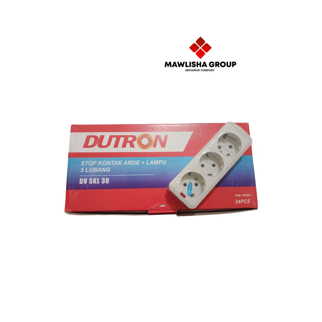 STOP KONTAK ARDE 3 LUBANG +  LAMPU DUTRON DV SKL 30/ STOP KONTAK ARDE 3 LUBANG SNI TERMINAL KUNINGAN