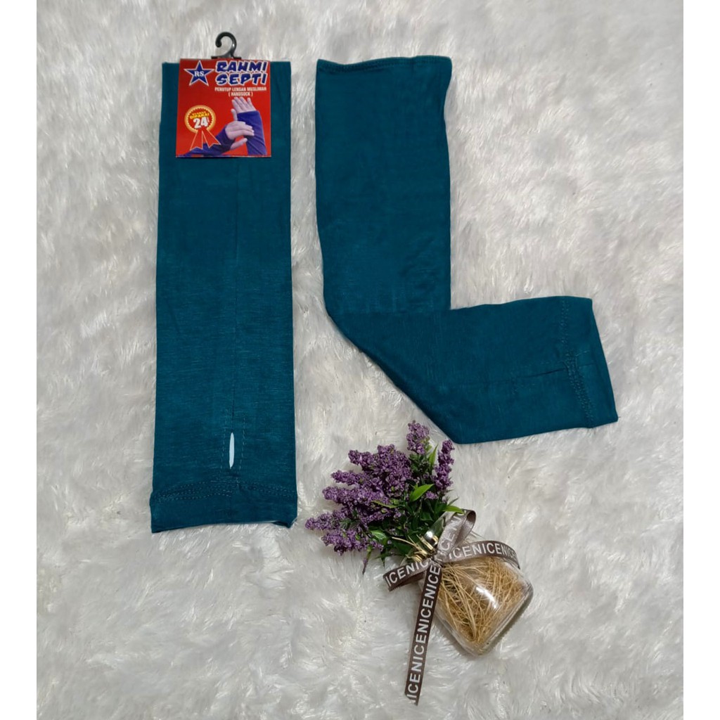 Manset Tangan Polos dan Jempol Handsock Kaos Mandate Manset Tangan Termurah RUMAH HIJA'B-Hijau Botol Jempol