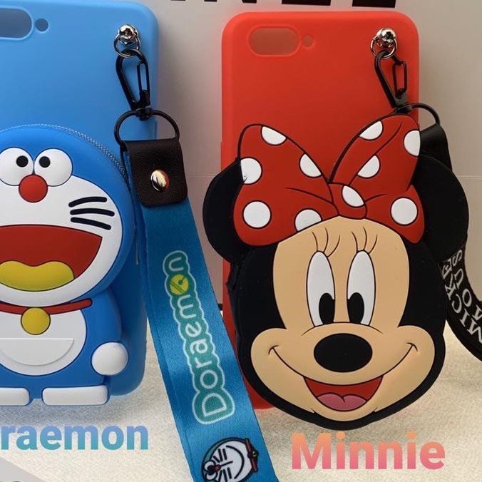 ☑ Realme 7/ 7i/ C17/ C11/ C12/ C15/ C1/ C2/ CASE KARAKTER DOMPET KOIN + TALI GANTUNGAN LEHER ✦