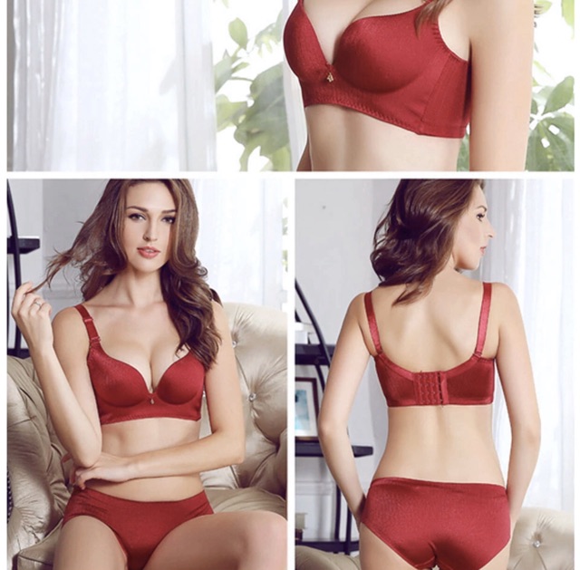 Bra Set Seamless / bra + CD / tanpa kawat / busa tebal / kode 0012