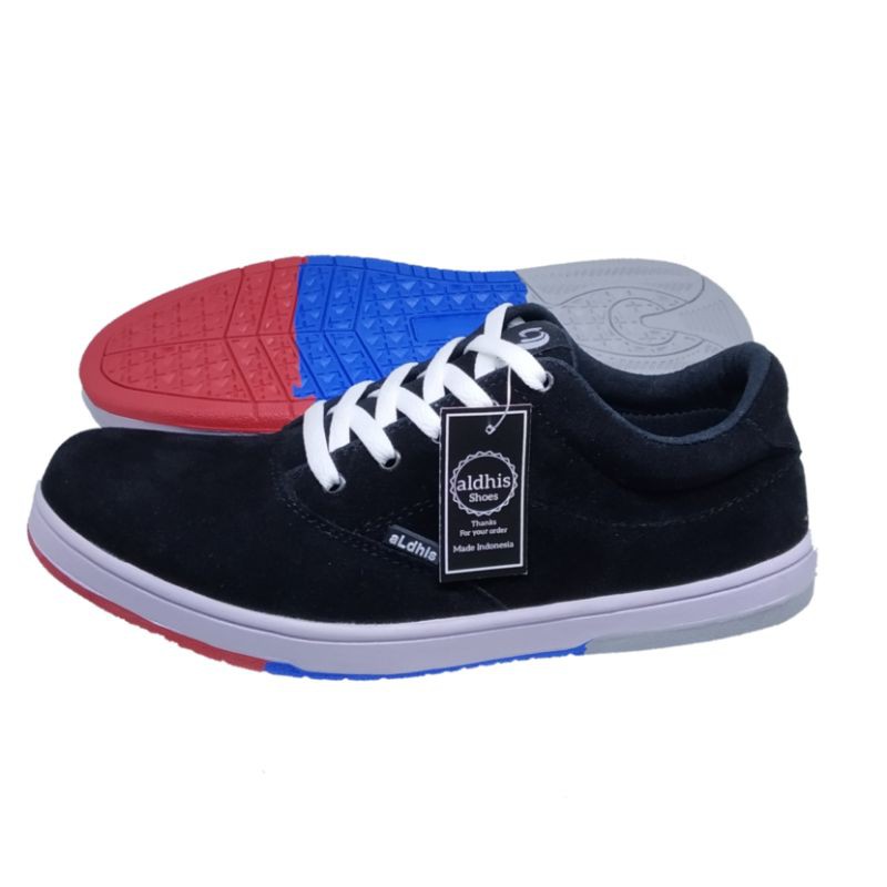 Sepatu Pria Sneakers Original Kets Casual Cowok Aldhis SW01 Hitam Black Buat Gaya dan Sekolah