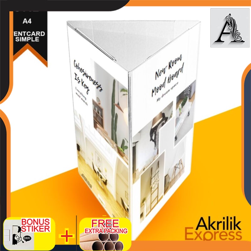 

Promo tent card / tent holder / display menu / papan menu akrilik