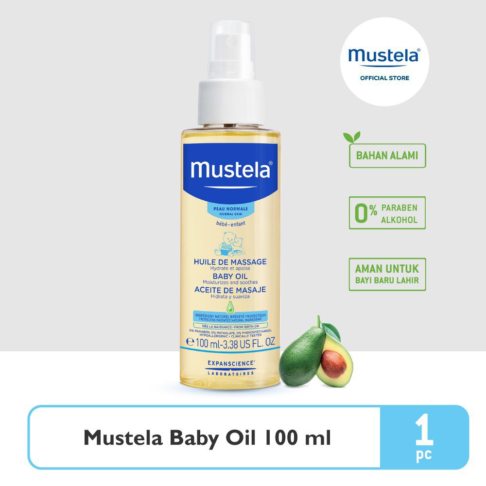 Mustela Baby Oil 100ml 0% Paraben Alcohol