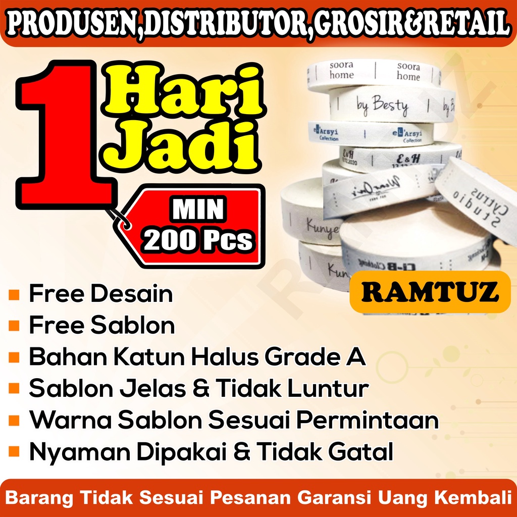 

LABEL HIJAB // LABEL BAJU // LABEL WOVEN Damask Subtitute Bahan Katun