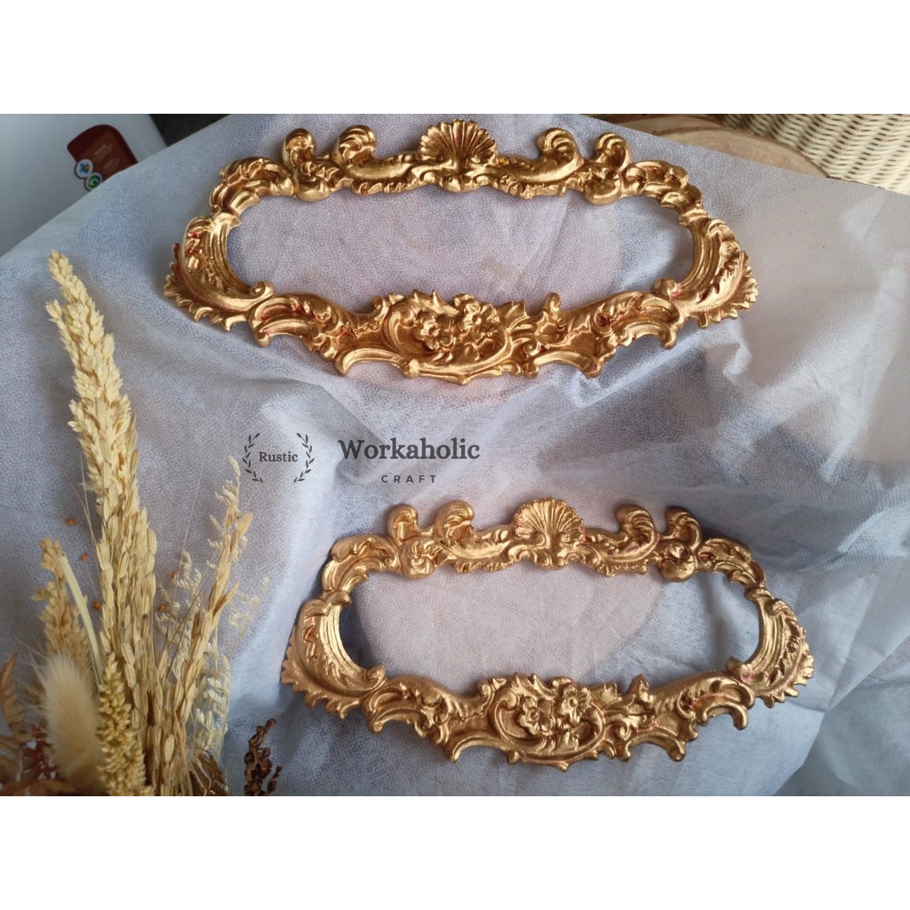 Resin Frame Emas Besar Ukir Hiasan Mahar Seserahan Pernikahan