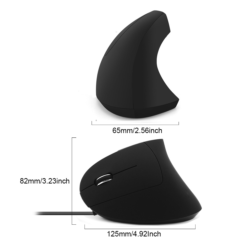 Mouse Gaming Vertikal Ergonomis 5D RGB dpi Adjustable 800-1200 - 1600 Untuk Sekolah / Kantor