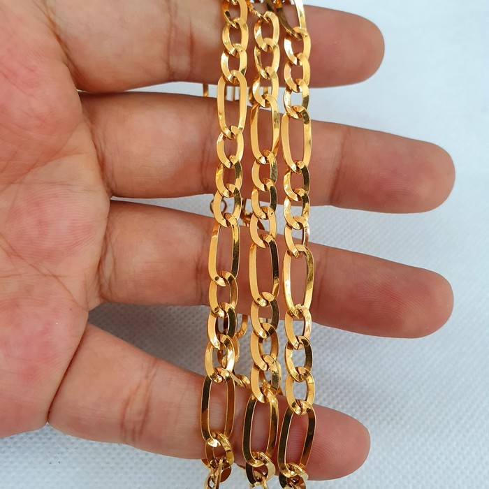 kalung hollow gepeng sisik naga kalung panjang emas 70% 700 70 % var 3