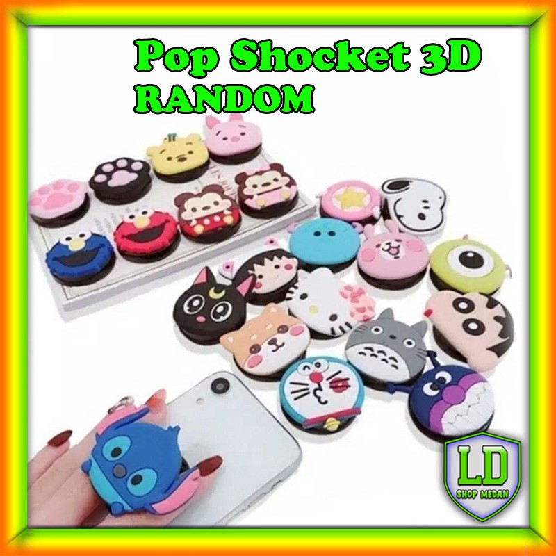 LD.SHOP POP SHOCKET 3D RING STAND HP Aksesoris Handphone  Popsocket 3D Karakter/3D Cartoon