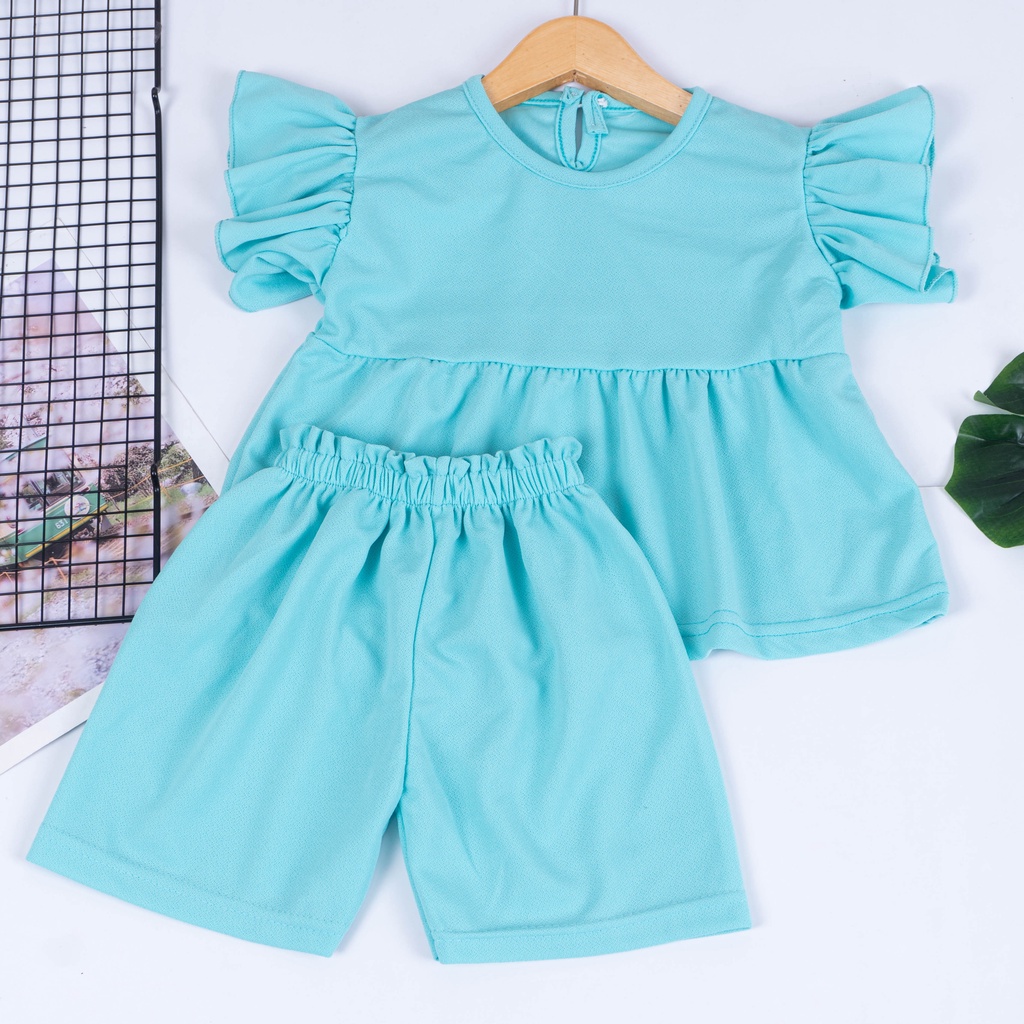 Set Baju Anak Perempuan Lucu / Set RUFFLE Bonia Anak Perempuan / Setelan Baju Anak Perempuan HARIAN MURAH MERIAH