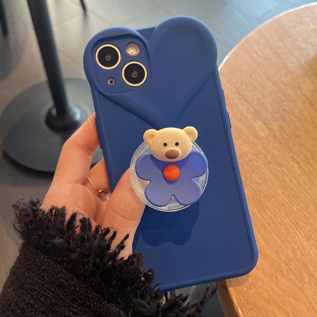 Braket Ring Holder Handphone Motif Bunga / Beruang Lucu