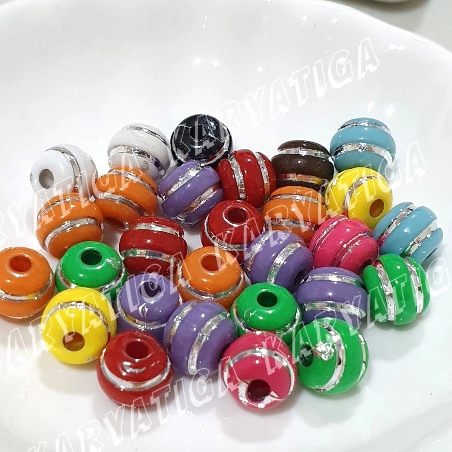 Mote Manik Tabung Ulir Mix Warna 10 mm - 10 gram