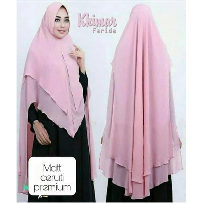 Khimar syar,i Hijab Jilbab farida Jumbo Ceruty