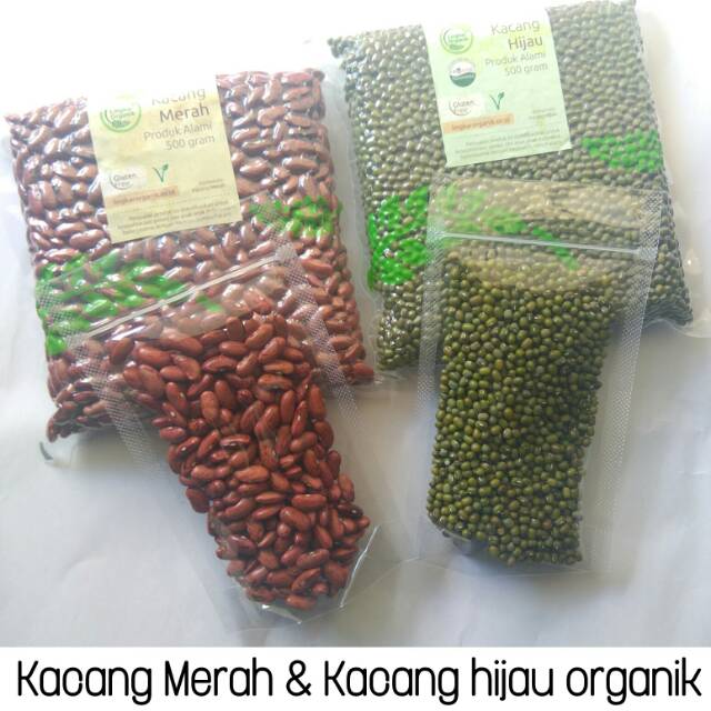 MPASI Bayi red Kidney Been dan Mung Bean Mungbean organic / organic (kacang merah dan kacang hijau )