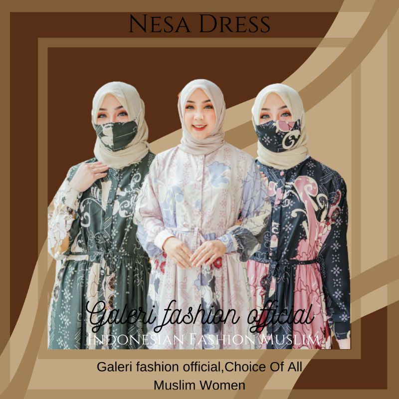 Gamis Maxmara Lux Dress Nesa Pesta Maxi Busui Fashion Muslim Wanita Terbaru Dior Silk Premium Elegan