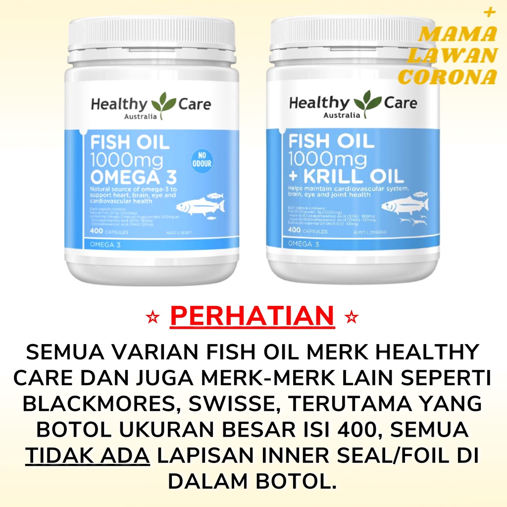 HEALTHY CARE Squalene 1000mg 200 Capsules Wild Krill 1000 mg 60 Salmon Oil 500 Kapsul + Krill Oil 400 Ultimate Omega 369 3 6 9 + Vitamin D D3 200 Super Flaxseed Lecithin Mini Caps 120 // Swisse high strength 1500mg 1500