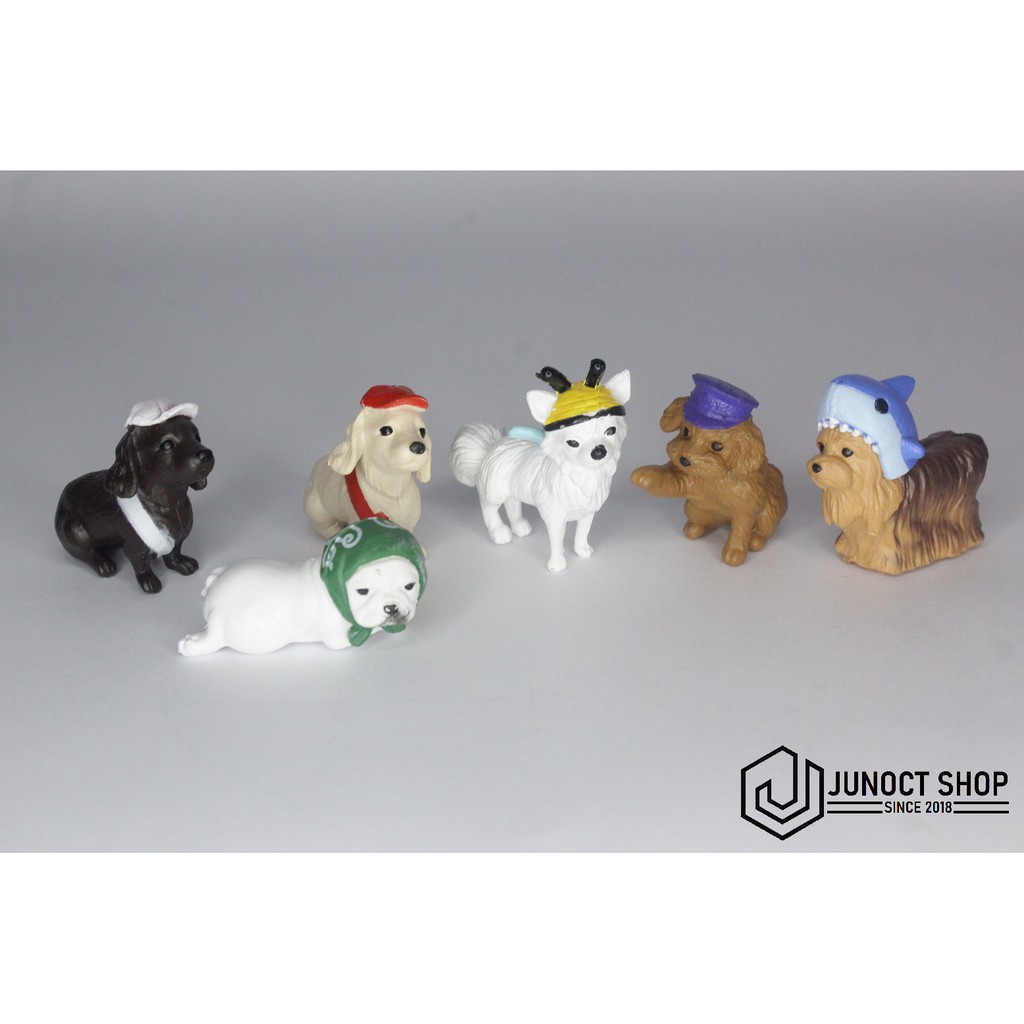 FIGURE HEWAN ANJING BERTOPI LUCU PELIHARAAN - MINIATUR MAKET MAINAN 04