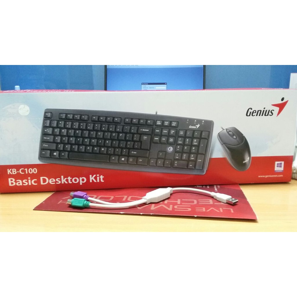 Genius Keyboard PS2 + Mouse ps2 BONUS Konverter ke usb