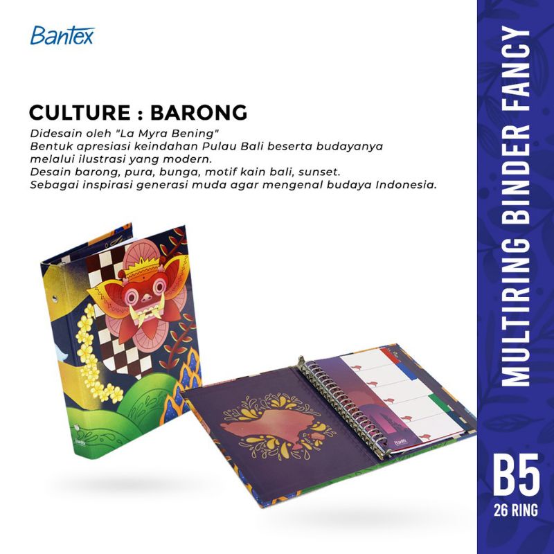 

( NEW )Binder Multiring Bantex B5 26 Ring Motif Fancy
