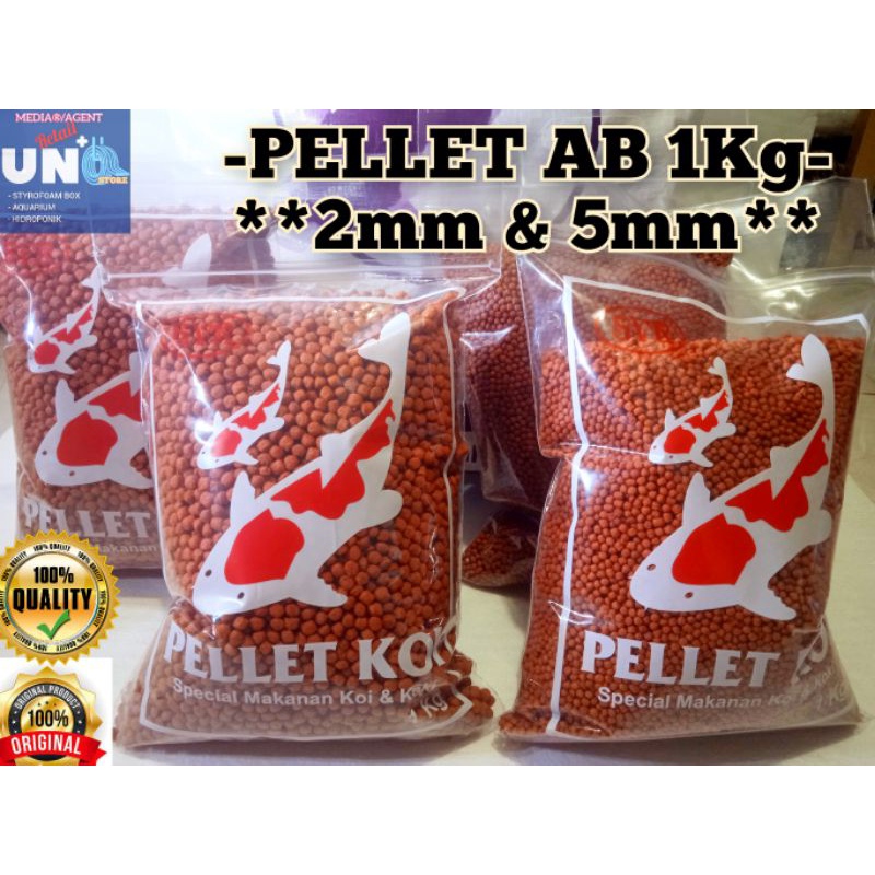 PELET AB/ PELLET AB [1,2 dan 5mm] 200/500/1000gr Pakan ikan Hias, Koi, Koki, lele dan ikan ternak lainnya