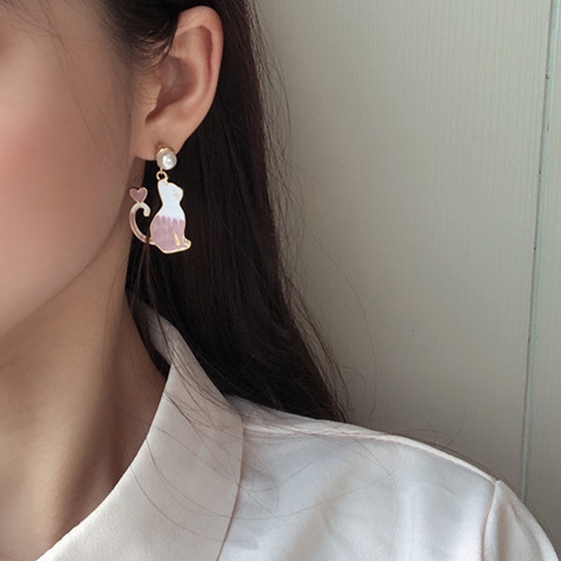 Anting Tusuk Asimetris Bahan Sterling Silver 925 Gaya Korea Untuk Wanita