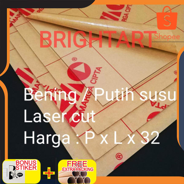 

Akrilik lembaran 2mm / Acrylic lembaran 2mm potongan custom - Putih Keren