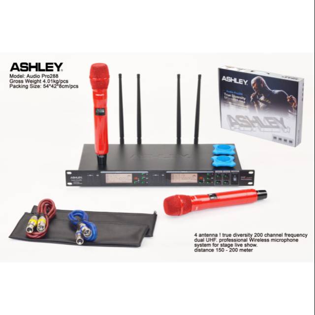 Mic wireless ashley audio pro-288.HUF digital.