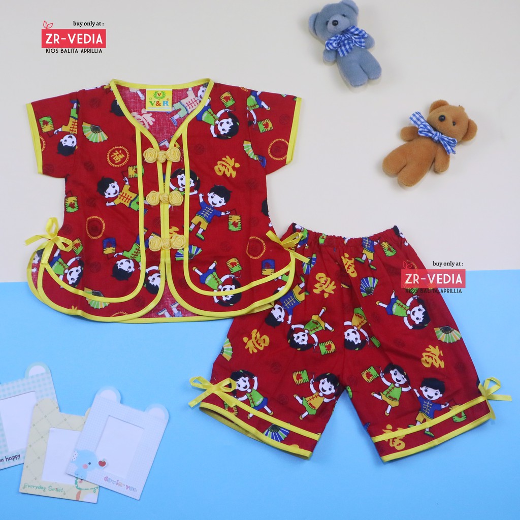 Setelan Sanghai Anak uk 4 Tahun / Baju Chinese Baju Imlek Balita - Couple Anak Laki Perempuan