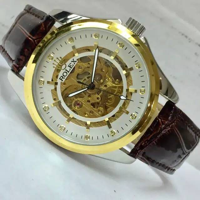 Rolex Big Skeleton  Kulit Mata Balok Otomatis