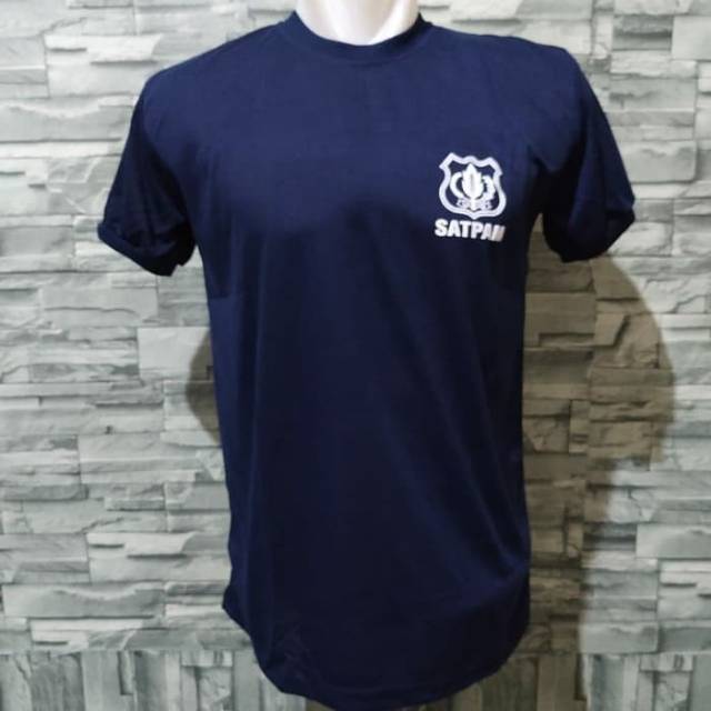 Kaos pendek SECURITY/SATPAM biru navy / kaos daleman satpam