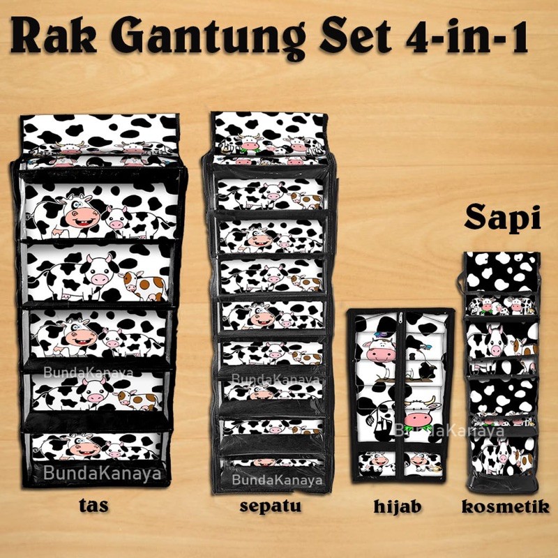 Rak Gantung Set 4in1 Tas+Sepatu+Hijab+Kosmetik