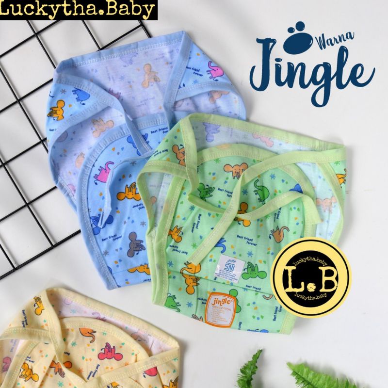 popok jingle premium 6pc_popok kain jingle 100% cotton  warna &amp; ptih / popok bayi new born