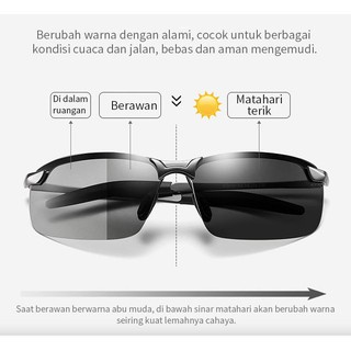 Kaca Mata Sunglass Fotosensitif Kacamata Hitam Polarized Anti Radiasi UV Sinar Matahari Polaroid Ori