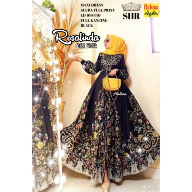 Maxy rosalinda Syahrini/ baju dress elegan cewek/baju maxy cewek syantik/ maxy rosalinda