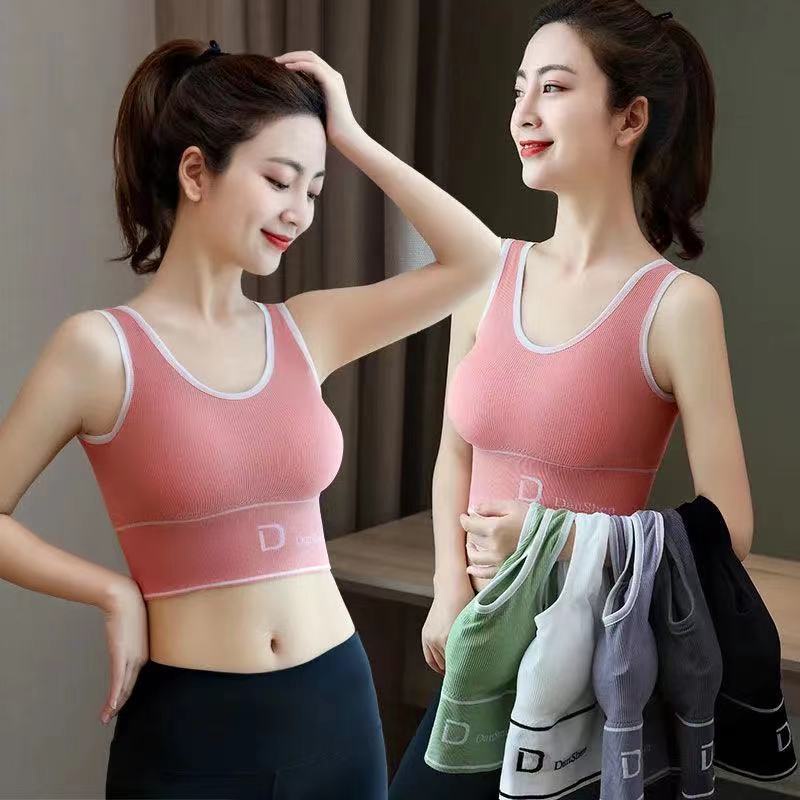 Blackpink Sport Bra GYM Bra Olahraga Push Up Wanita Tanktop Tangtop Senam Yoga Tengtop Atasan Tanpa Kawat Import 1199