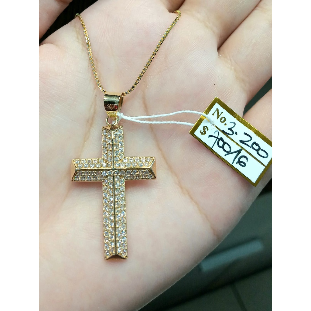 Liontin Pendant Emas Cross Salib Kadar 70% 3.2 Gram (Tanpa Kalung)