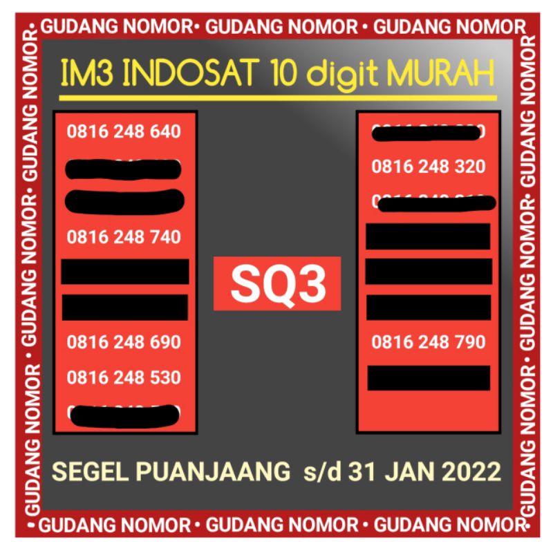 INDOSAT 10 DIGIT 4G LTE | IM3 10 DIGIT 4G LTE | NOMOR CANTIK 10 DIGIT INDOSAT IM3 4G LTE MURAH SQ3