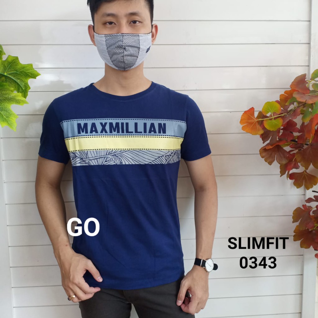 gof MAXMILLIAN KAOS D (Slimfit) Pakaian Pria Atasan Kaos Oblong Original Lengan Pendek