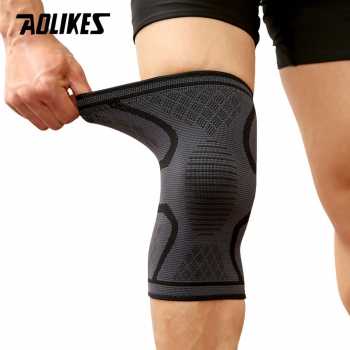 Pelindung Lutut Knee Support Brace Fitness 1 Pair / Pelindung Lutut Olahraga Fitnes Gym Futsal / Pelindung Lutut Cidera Murah Aman Anti Slip / Deker Alat Pelindung penyangga Lutut Kaki Olahraga Aolikes knee support / Deker Cedera Terapi Lutut