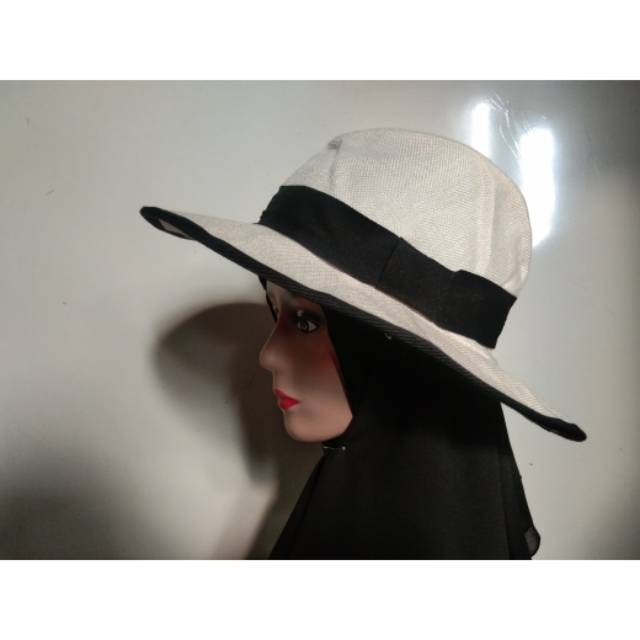 Fedora cewe, preloved, summer hat, topi pantai,