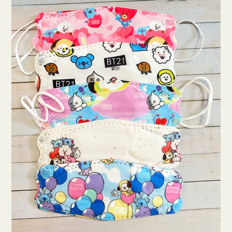 Masker BT21 Masker Anak - Masker KF94 Anak