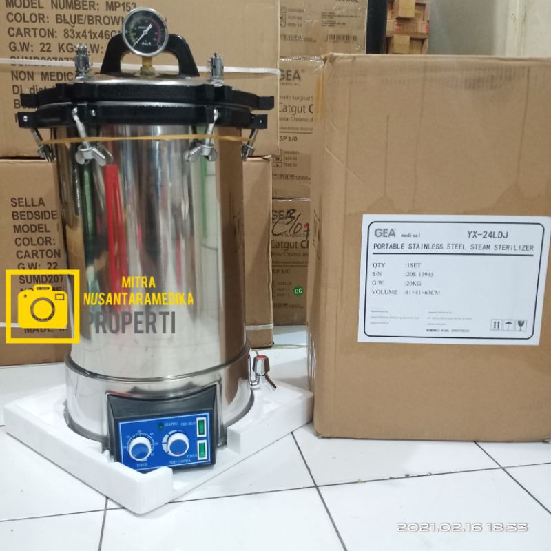 Autoclave Gea 24 Liter Dengan Timer