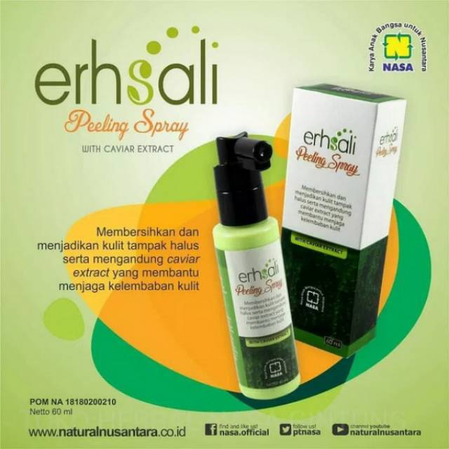 Ershali Peeling Spray Nasa peeling alami berbentuk spray,