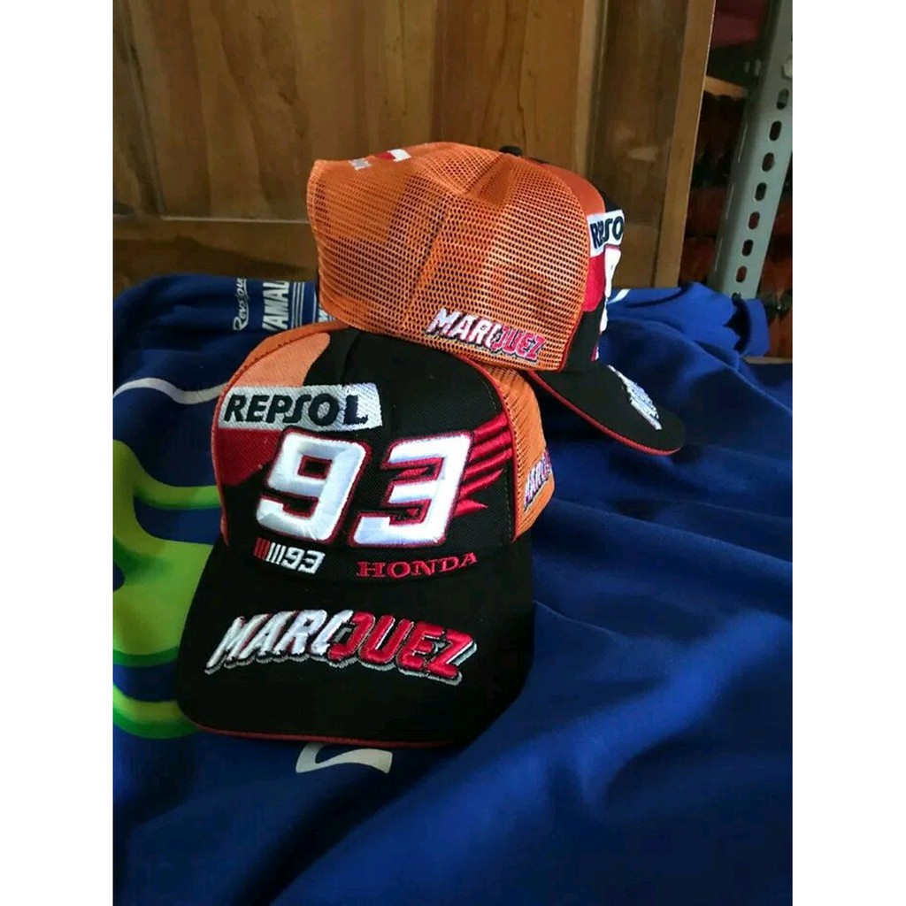 Topi Motogp Repsol Marquez Hitam Orange