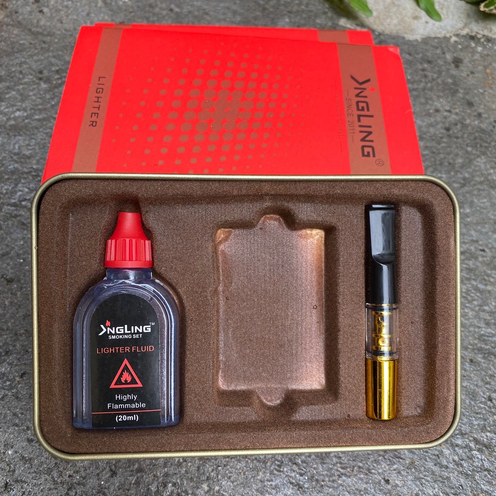 Kotak Kaleng Zippo Set Minyak + Filter Korek 3 in 1