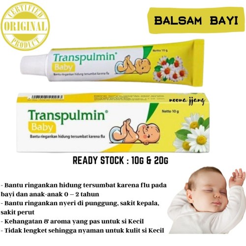 Transpulmin Baby Balsam Bayi 20gr || 10 gr ORIGINAL-BPOM